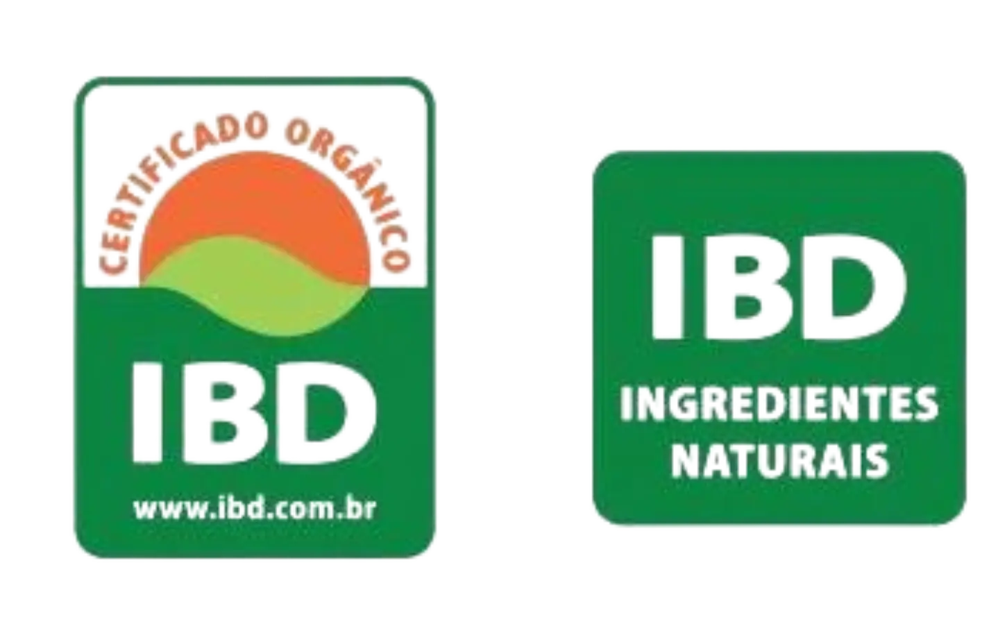 selo IBD de certificação de que os produtos utilizaram ingredientes provenientes de fontes sustentáveis, naturais, válidas e que são feitos com matéria-prima orgânica e/ou natural, utilizando embalagens recicláveis e produzidos em um processo transparente e confiável
